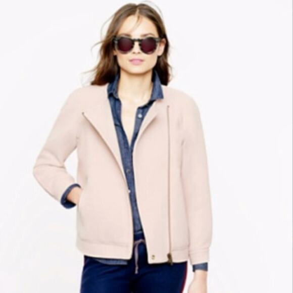 J. Crew Double-Cloth Motorcycle Navy Jacket M - Picture 7 of 7